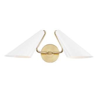 Talia Two Light Wall Sconce in Aged Brass/Dove Gray Combo (428|H399102-AGB/DG)