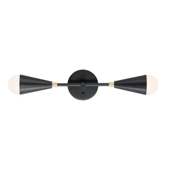 Lovell Two Light Wall Sconce in Black / Satin Brass (16|11262BKSBR)