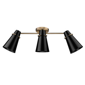 Reeva Three Light Semi-Flush Mount in Modern Brass (62|2122-3SF MBS-BLK)