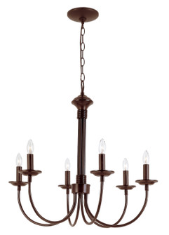 Candle Six Light Chandelier in Rubbed Oil Bronze (110|9016 ROB)