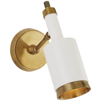 Anders One Light Wall Sconce in Hand-Rubbed Antique Brass and White (268|TOB 2097HAB/WHT)