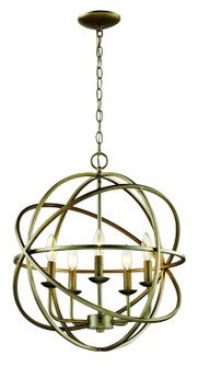 Apollo Five Light Pendant in Antique Silver Leaf (110|70655 ASL)