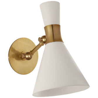Liam One Light Wall Sconce in Hand-Rubbed Antique Brass (268|S 2640HAB-WHT)
