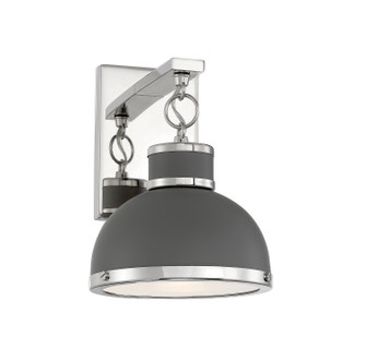 Corning One Light Wall Sconce in Gray with Polished Nickel Accents (51|9-8884-1-175)