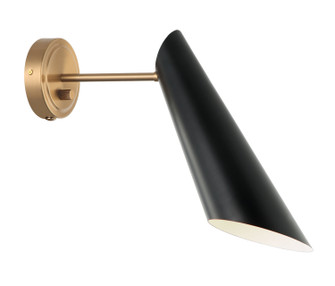 Butera One Light Wall Sconce in Aged Gold Brass / Black (423|S08011AGBK)