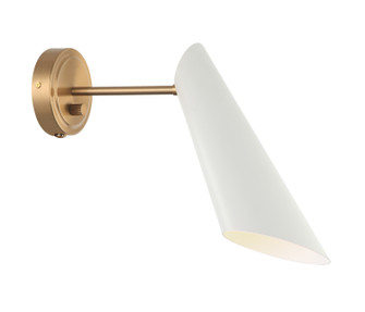 Butera One Light Wall Sconce in Aged Gold Brass / White (423|S08011AGWH)