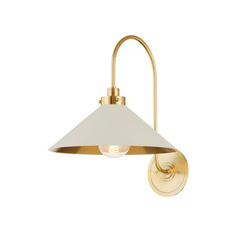 Clivedon One Light Wall Sconce in Aged Brass/Off White (70|MDS1400-AGB/OW)