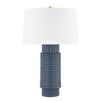 Broderick One Light Table Lamp in Aged Brass/Grey Blue Reactive Ceramic (70|L1956-AGB/CGR)