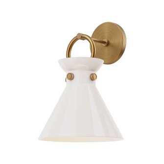 Emerson One Light Wall Sconce in Aged Gold/Glossy Opal Glass (452|WV412509AGGO)