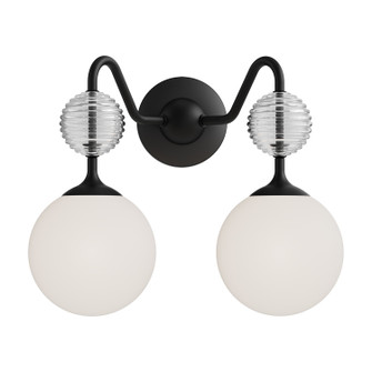 Celia Two Light Vanity in Matte Black/Opal Glass (452|VL415315MBOP)