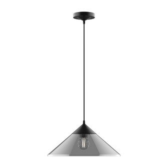 Mauer One Light Pendant in Matte Black/Smoked (452|PD521015MBSM)
