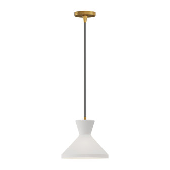 Betty One Light Pendant in Aged Gold/Opal Glass (452|PD473710AGOP)
