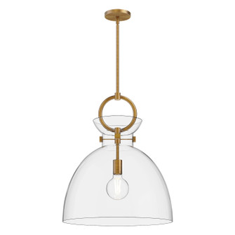 Waldo One Light Pendant in Aged Gold/Clear (452|PD411818AGCL)