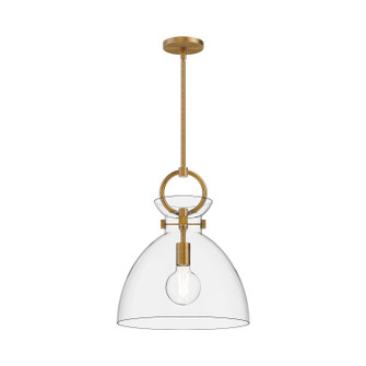 Waldo One Light Pendant in Aged Gold/Clear (452|PD411814AGCL)