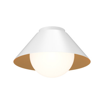 Remy One Light Flush Mount in White/Opal Glass (452|FM485214WHOP)