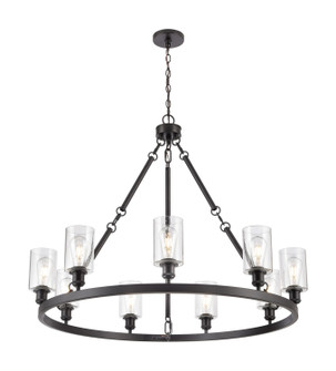 Ballston Nine Light Chandelier in Matte Black (405|840-BK-G804)