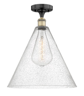 Edison One Light Semi-Flush Mount in Black Antique Brass (405|616-1F-BAB-GBC-164)