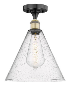 Edison One Light Semi-Flush Mount in Black Antique Brass (405|616-1F-BAB-GBC-124)