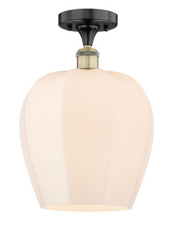 Edison One Light Semi-Flush Mount in Black Antique Brass (405|616-1F-BAB-G461-12)
