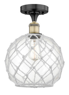 Edison One Light Semi-Flush Mount in Black Antique Brass (405|616-1F-BAB-G122-10RW)