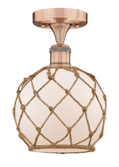 Edison One Light Semi-Flush Mount in Antique Copper (405|616-1F-AC-G121-8RB)