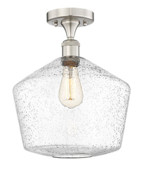 Edison One Light Semi-Flush Mount in Antique Brass (405|616-1F-AB-G654-12)