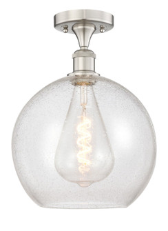 Edison One Light Semi-Flush Mount in Antique Brass (405|616-1F-AB-G1215-12)
