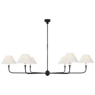 Piaf LED Chandelier in Aged Iron and Ebonized Oak (268|TOB 5454AI/EBO-L)