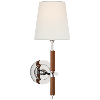 Bryant Wrapped LED Wall Sconce in Polished Nickel and Natural Leather (268|TOB 2580PN/NAT-L)