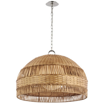 Whit LED Pendant in Polished Nickel and Natural Wicker (268|MF 5052PN/NTW)