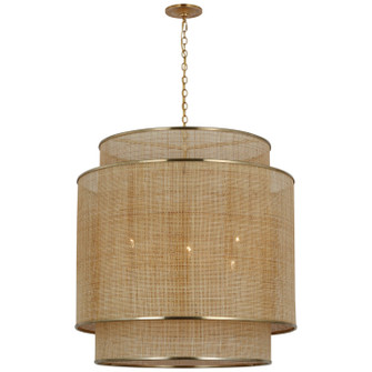 Linley LED Pendant in Soft Brass and Natural Rattan Caning (268|MF 5025SB/NRT)