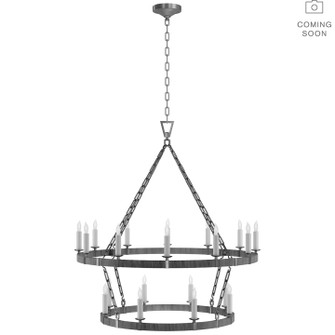Darlana Wrapped LED Chandelier in Aged Iron and Natural Rattan (268|CHC 5880AI/NRT)