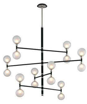 Andromeda 16 Light Chandelier in Textured Black & Polish Nickel (67|F4827-TBK/PN)