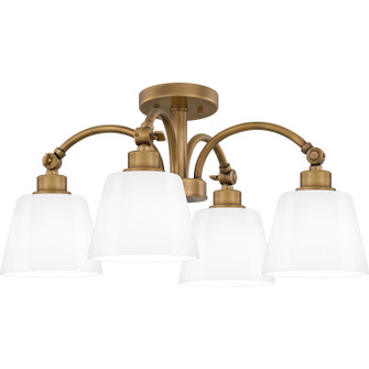 Quoizel Semi-Flush Mount Four Light Semi Flush Mount in Weathered Brass (10|QSF6157WS)