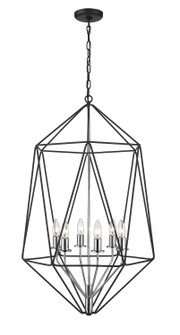 Geo Six Light Chandelier in Matte Black / Chrome (224|918-35MB-CH)