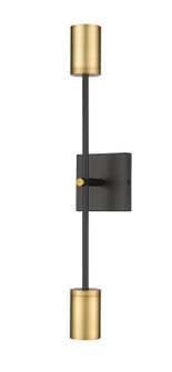 Calumet Two Light Wall Sconce in Matte Black + Olde Brass (224|814-2S-MB-OBR)