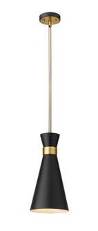 Soriano One Light Pendant in Matte Black + Heritage Brass (224|728P8-MB-HBR)