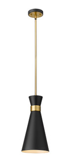 Soriano One Light Pendant in Matte Black / Heritage Brass (224|728P8-MB-HBR)