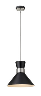 Soriano One Light Pendant in Matte Black + Brushed Nickel (224|728P13-MB-BN)