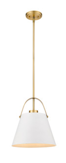 Z-Studio One Light Pendant in Matte White + Heritage Brass (224|726P-MW+HBR)