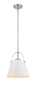 Z-Studio One Light Pendant in Matte White + Brushed Nickel (224|726P-MW+BN)
