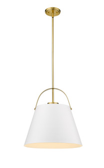 Z-Studio One Light Pendant in Matte White + Heritage Brass (224|726P18-MW+HBR)