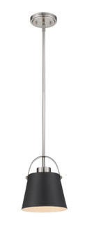 Z-Studio One Light Pendant in Matte Black + Brushed Nickel (224|726MP-MB+BN)