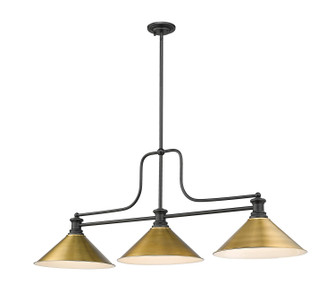 Melange Three Light Billiard in Matte Black (224|725-3MB-RB15)
