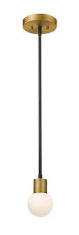 Neutra One Light Pendant in Matte Black + Foundry Brass (224|621MP-MB-FB)