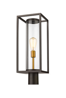 Dunbroch One Light Outdoor Post Mount Fixture in Deep Bronze + Outdoor Brass (224|584PHMR-DBZ-OBS)