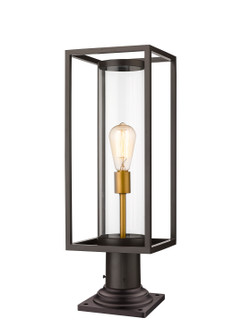 Dunbroch One Light Outdoor Pier Mounted Fixture in Deep Bronze + Outdoor Brass (224|584PHMR-533PM-DBZ)