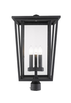 Seoul Three Light Outdoor Post Mount Fixture in Black (224|571PHXLR-BK)
