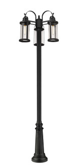 Roundhouse Three Light Outdoor Post Mounted Fixture in Black (224|569MP3-511P-BK)