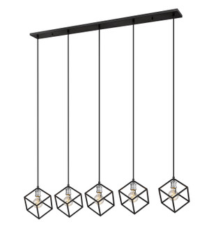 Vertical Five Light Linear Chandelier in Matte Black / Brushed Nickel (224|478-5L-MB-BN)